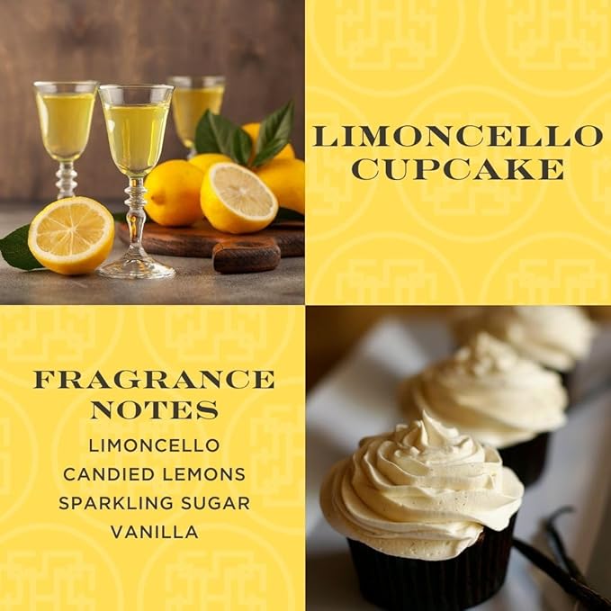HomeWorx by SLATKIN + CO. Candle- Limoncello Cupcake, 8 oz. Premium Scented Candle - 25-35 Hours Burn Time
