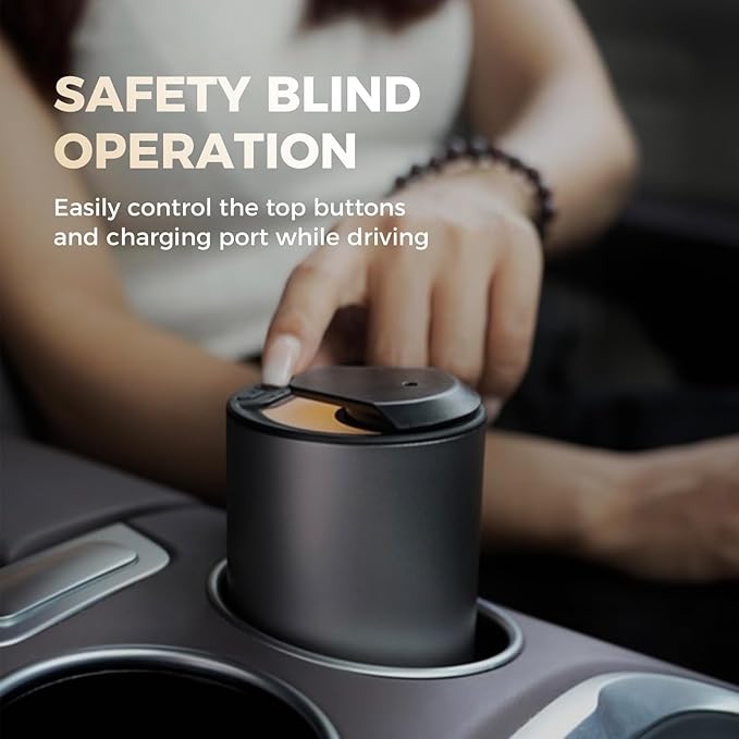 Mini Waterless Car Essential Oil Diffuser for Homes, Offices, Spas and Hotels， Black Finish -Aromatherapy Oil Diffuser for Aesthetic Scent,15ml Capacity - LED Light,Pet and Child-friendly,Quiet