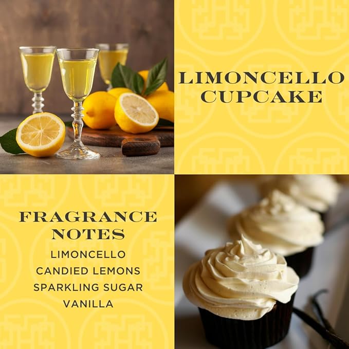 HomeWorx by SLATKIN + CO. Candle- Limoncello Cupcake, 14 oz. 3-Wick Premium Scented Candle - 20-40 Hours Burn Time