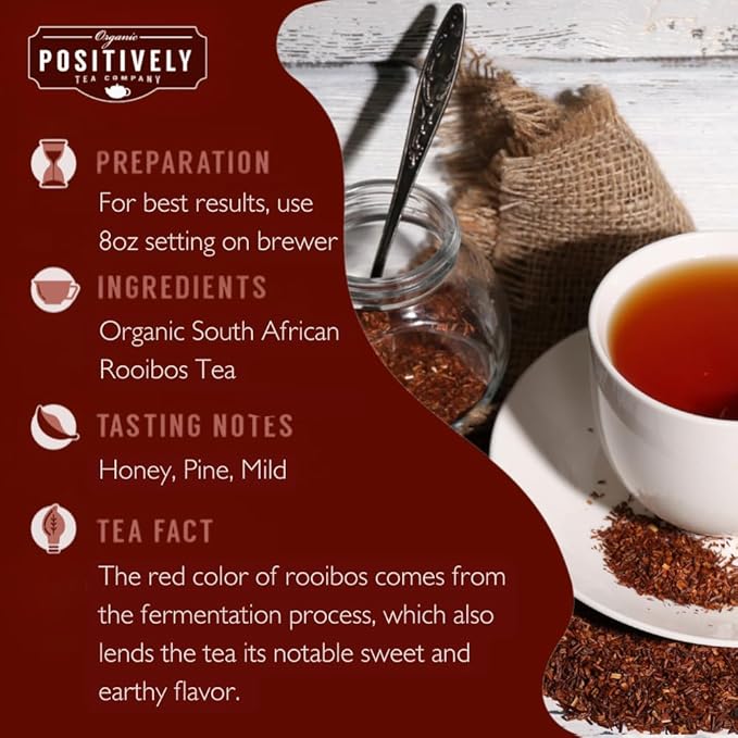 Organic Positively Tea Company, South African Rooibos Tea, K-Cup Compatible, 24 Pods