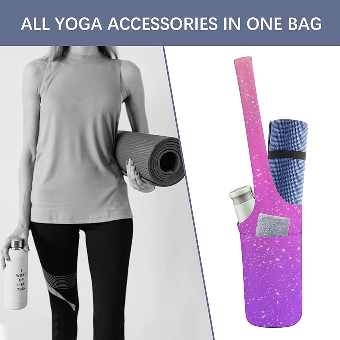 Meaudiwes Large Yoga Mat Bag Fit Most Size for Ladies Yoga Mats Carrier Bags Multi-Functional Exercise Mat Holder Storage Bag