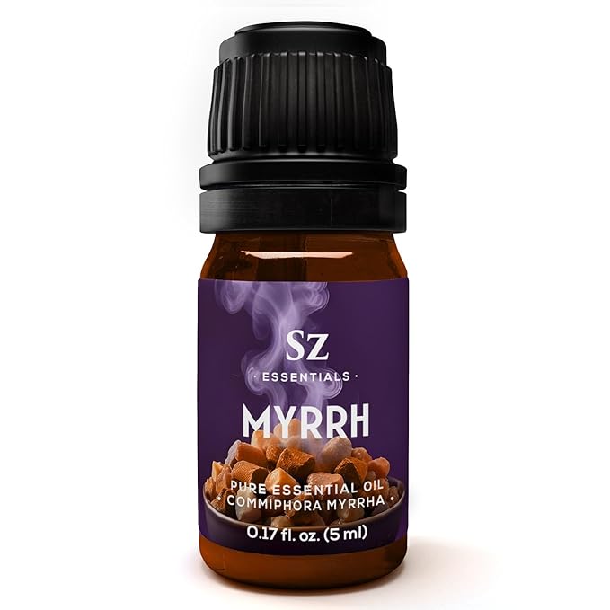5-Year Aged Myrrh Premium Essential Oil – Rich, Earthy Aroma | Pure & Natural for Aromatherapy & Wellness - Therapeutic Grade & Vegan - 100% Pure and Natural - Undiluted - 0.17 fl oz.