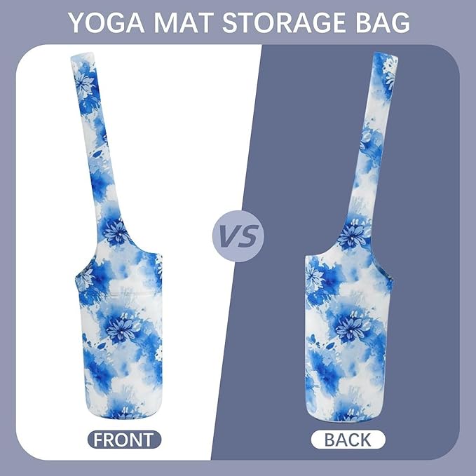 Meaudiwes Yoga Mat Bag for Women, Stylish Yoga Mat Tote Sling Carrier Bag, Long Strap Exercise Mats Totes Sport Storage Bag