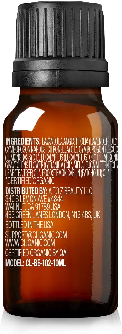 Cliganic in The Wild Essential Oil Blend - Organic, Natural Aromatherapy Oil for Diffuser Steam Distilled | Non-GMO Verified