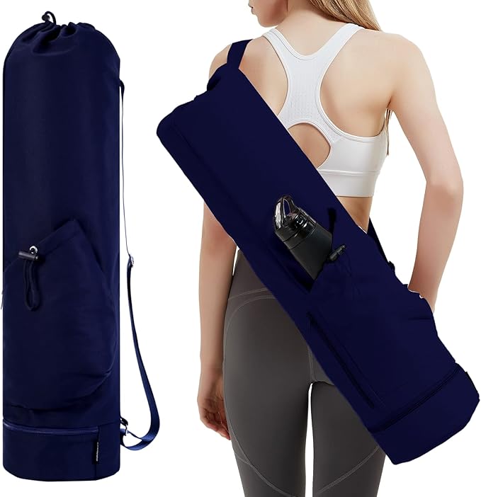 sportsnew Yoga Mat Bag with Water Bottle Pocket and Bottom Wet Pocket, Exercise Yoga Mat Carrier Multi-Functional Storage Bag, Patent pending