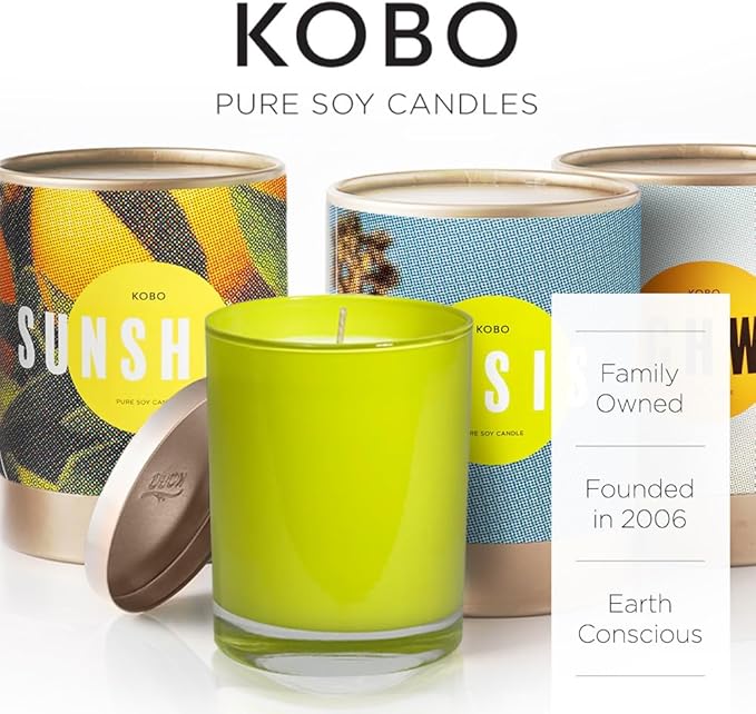 KOBO Oasis Scented Candle for Home (11 oz) – 100% Pure Soy Candle – 80-Hour Long-Lasting, Clean Burn Time – All Natural, Vegan, Non-GMO