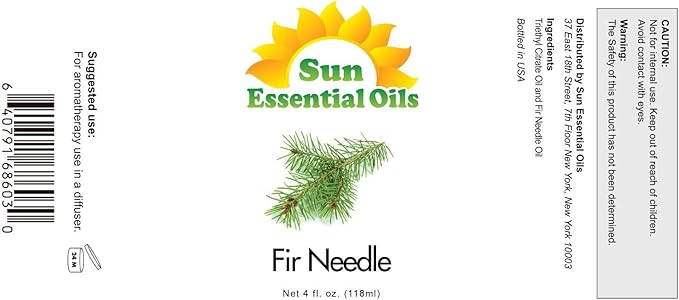 Sun Essential Oils 4oz - Fir Needle Essential Oil - 4 Fluid Ounces - Fir Needle Oil