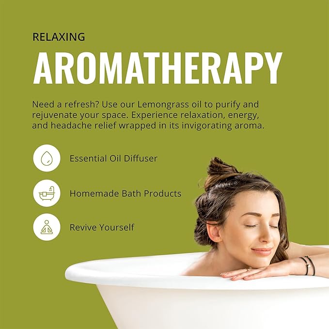 Lab Bulks Lemongrass Essential Oil 16 fl oz (Pack of 1) for Diffusers, Home Care, Candles, Hair and Room Spray