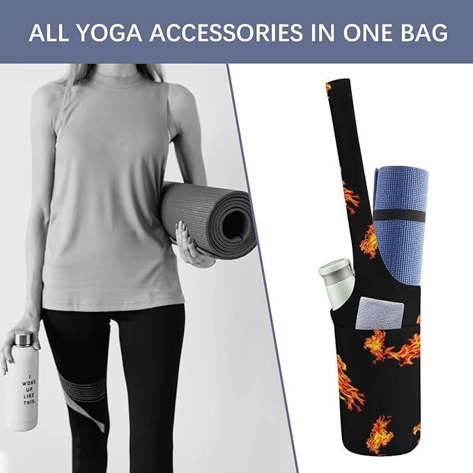Aiyoolee Yoga Mat Bag Large Tote Carrier Holder with Water Bottle Pocket Yoga Bags
