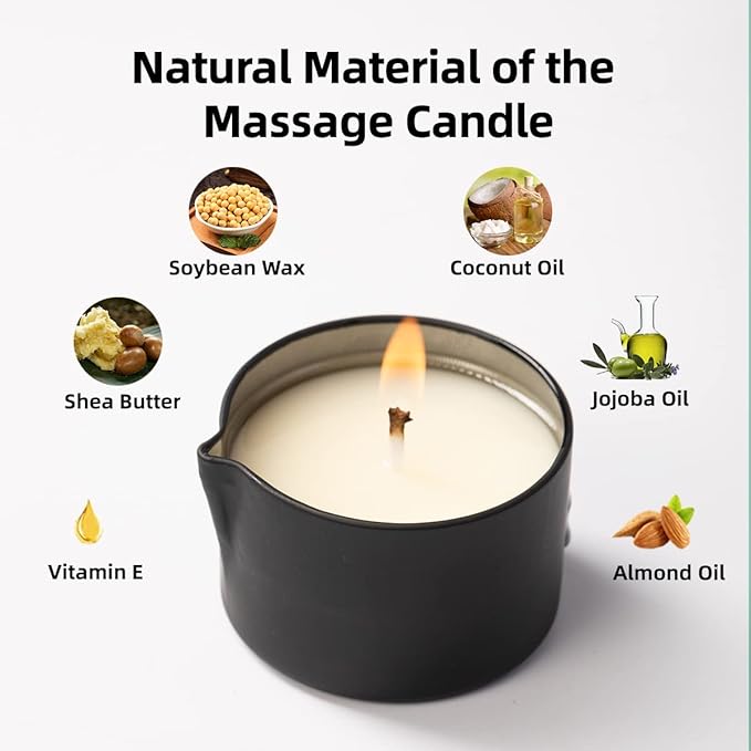 Vegan Home SPA Scented Aromatherapy Massage Candle for Skin Moisturizing,Soybean Wax Massage Body Oil for Foot Treatment, Romantic Gift for Friend Coffee Vodka Scent 2.35 OZ