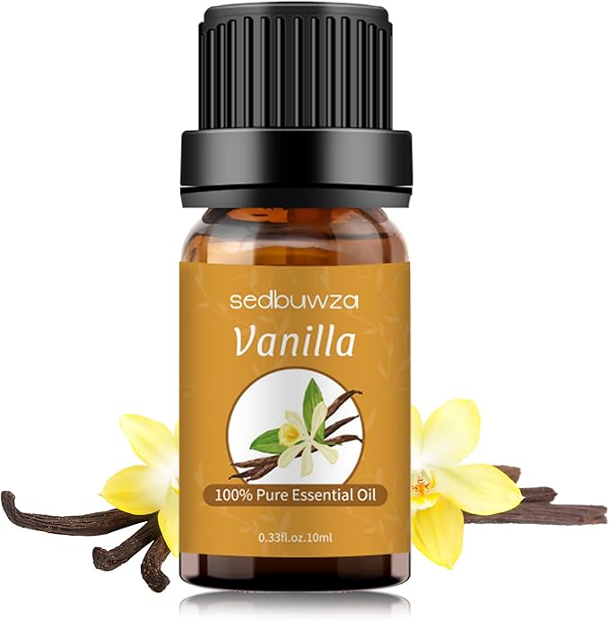 Sedbuwza Vanilla Essential Oil, Pure Organic Vanilla Fragrance Oil for Diffuser, Humidifier, Soap, Candle, Perfume
