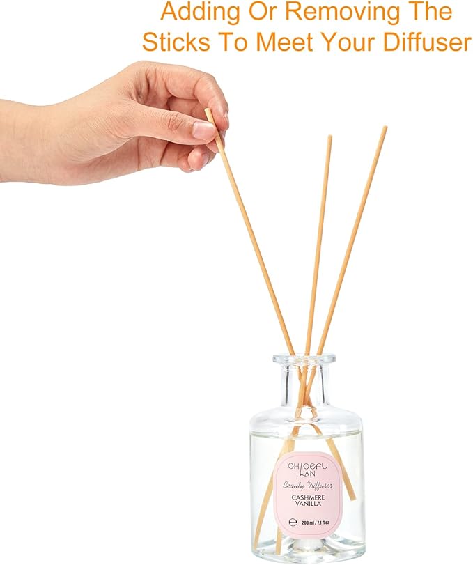 Chloefu Lan Lilac Reéd Diffuser Oil, 6.7 oz Refreshing Natural Essential Scented Oil with Purple Flower Diffuser Sticks,Bathroom Decor, Home & Office Decor,Diffuser Oil Gift Set
