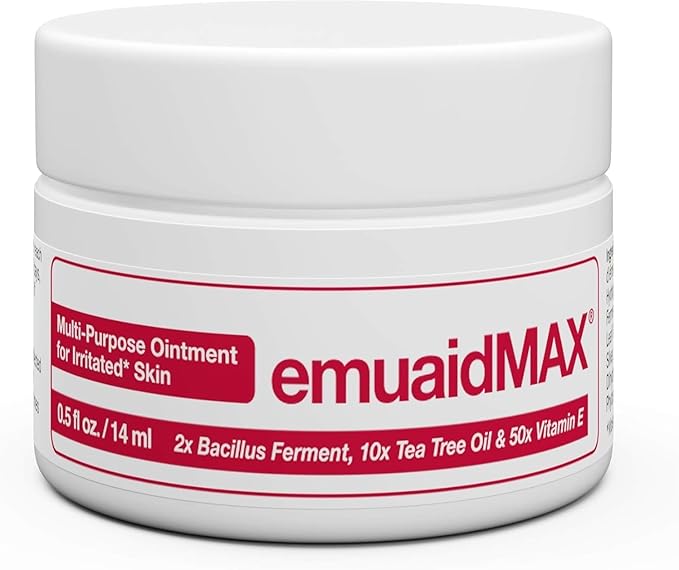 emuaid EMUAIDMAX Ointment for Itchy Skin, Maximum Strength Treatment for Athlete's Foot, Psoriasis, Jock Itch, Rash, Eczema, Cold Sores, Blisters, and Yeast Infection, 0.5oz