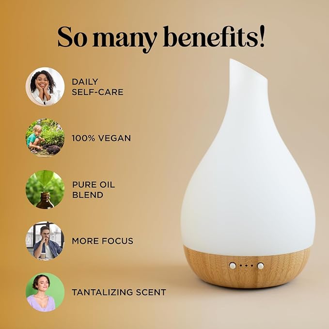 Focus Essential Oil Blend for Diffusers - Aromatherapy Essential Oils Blend for Home and Travel Energy Focus and Attention Support with Grapefruit Bergamot Peppermint and Eucalyptus (1 Fl Oz)