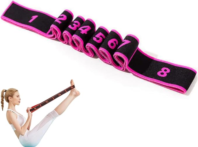 Fitness Resistance Band for Stretching and Yoga, Numbered Resistance Band, Elastic Stretching Strap for Yoga, Stretching, Pilates, Fitness, Durable Stretching Equipment