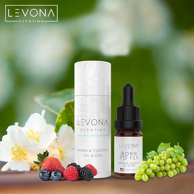 Levona Scent Essential Oil - Aroma for Home, Office, Hotel & Spa, Ideal for Humidifiers & Diffusers, Fragrance with Aldehydic Scent, Lemon, and Aqua Marine - 10ml / 0.33 fl oz, Born to Fly