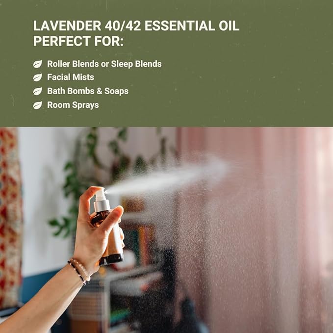 Lavender 40/42 Essential Oil Direct from France - Essential Oil for Candle Making and Soaps - Pure Lavender 40/42 Oil for Aromatherapy, Skincare, Haircare, Perfumes (2lbs)