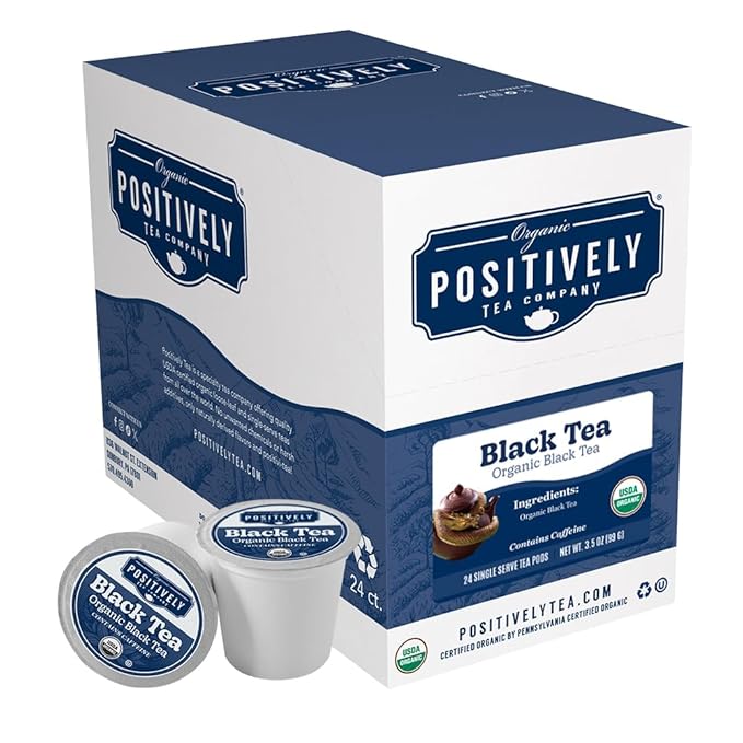 Organic Positively Tea Company, Organic Black Tea, K-Cup Compatible, 24 Pods