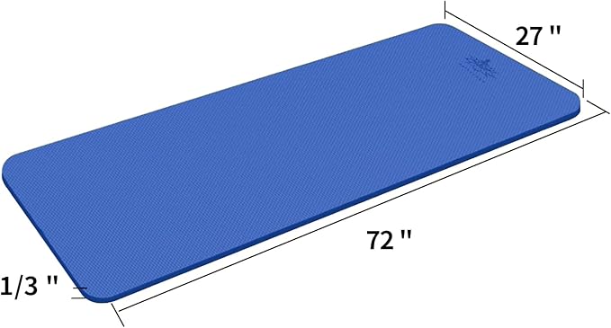 Hatha Yoga Thick TPE Yoga Mat 72"x 27"x1/3 inch Non Slip Eco Friendly Exercise Mat for Yoga Pilates & Floor Workouts