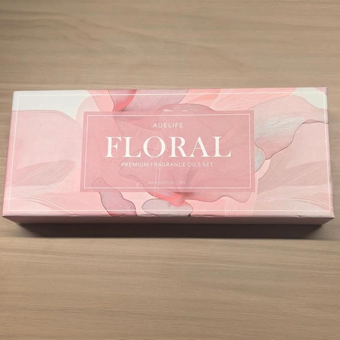 Auelife Floral Essential Oils Set - Valentines Day Gifts for Her, 6x10ml Rose, Jasmine, Lavender, Gardenia Pure Fragrance Oils for Diffuser, Candle Making, DIY Bath Bomb, Romantic Home Aromatherapy