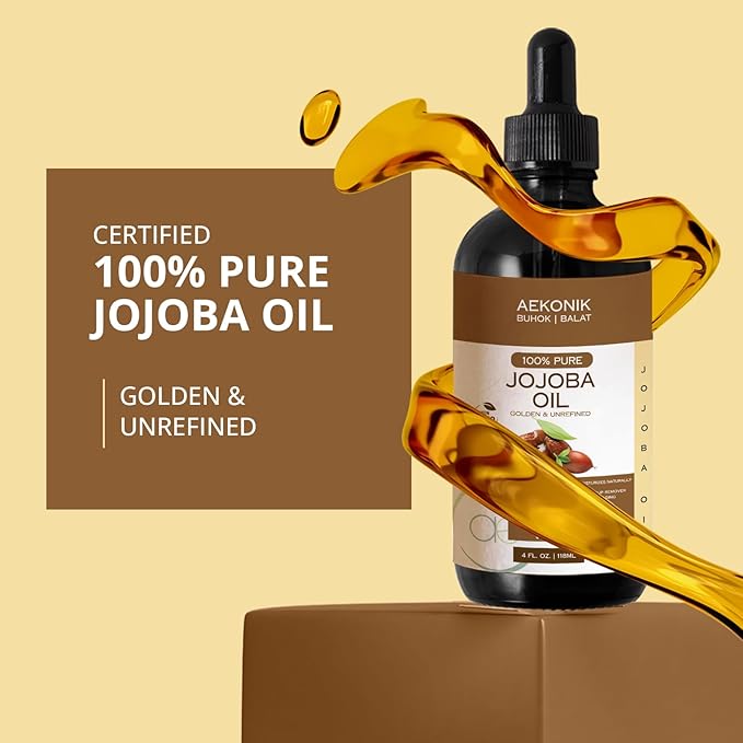 Organic Cold Pressed Jojoba Oil Reduce Wrinkles, Fine Lines & Dark Spots - Non-GMO, Vegan & Cruelty Free - Moisturizing Oil for Skin, Hair & Body - Suitable for Men & Women | 4fl oz (118 ml)