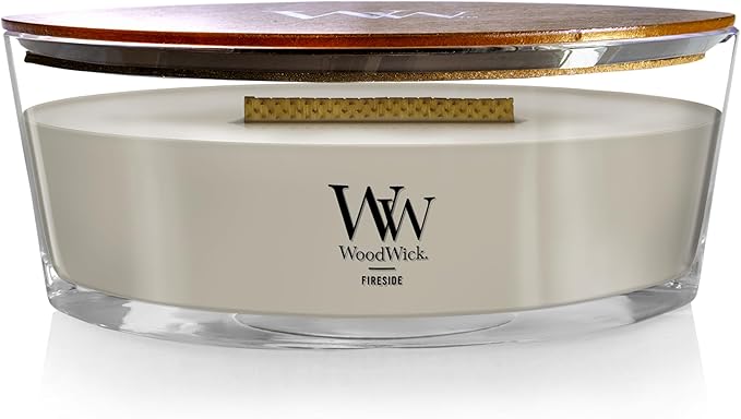 WoodWick Fireside™ Holiday Candle Gifts for Women and Men, 16 oz Ellipse Candle with Crackling Wick