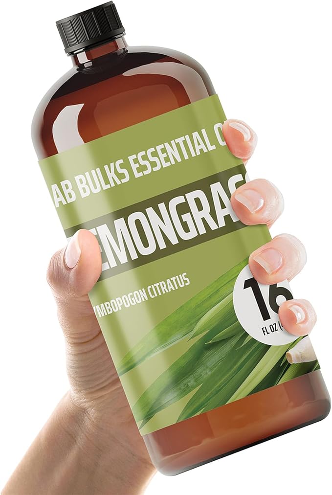 Lab Bulks Lemongrass Essential Oil 16 fl oz (Pack of 1) for Diffusers, Home Care, Candles, Hair and Room Spray