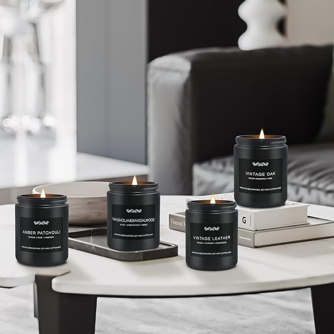 6 Pack Candles for Home Scented Aromatherapy Candles Gifts Set for Mens, Men Candle Set, 42 oz 300 Hour Long Lasting Candles Gifts for Men Birthday, Christmas