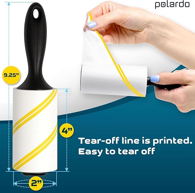Lint Rollers for Pet Hair, Sticky, Remover for Couch, Clothes Furniture and Carpet. Lint Roller Dog Hair Remover Cat Hair, Animal Hair, Pet Fur, Fuzz. 5 Large Pet Hair Lint Rollers White