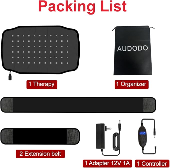 Infrared Red Light Therapy Wrap, Red Light Therapy for Body, Redlight Therapy Pad for Back Shoulder Knee Hands, 660nm 850nm Home Heating Light Belt, Gift for Women Men