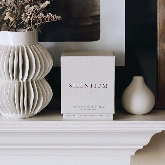 Vancouver Candle Co. Silentium Discovery Candle – Non-Toxic Soy Wax Aromatherapy Candle – Handmade with Natural Essential Oil – Strong Scented, Long Lasting 10 Ounce Jar Candle with Gift Box