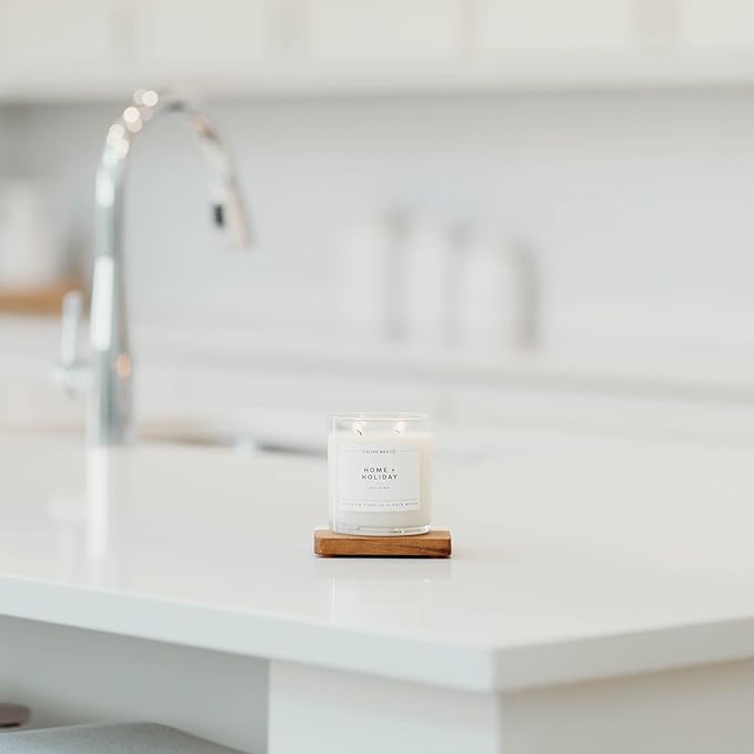 Calyan Wax Co. Home & Holiday 2 Wick Scented Candle - 37 Hour Burn - Luxury Non Toxic Soy Wax Candles - Long Lasting Large Glass Jar Candle for Home - 8.8oz