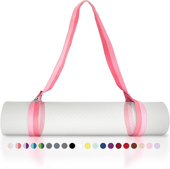 Tumaz Yoga Mat Strap [MAT NOT Included] (2 Sizes) with Extra Thick & Comfy Delicate Texture, Adjustable Yoga Mat Carrier