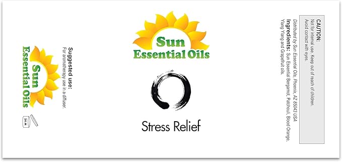 Sun Essential Oils - Stress Relief Blend Essential Oil (Huge 4 Ounce Bottle) Bulk - Calm Essential Oil