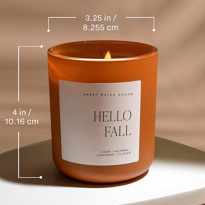 Sweet Water Decor Pumpkin Spice Candle - Fall Candles with Pumpkin, Clover, Cinnamon & Vanilla Scent for Home - Pumpkin Candle with 70 Hours Burn Time - 15Oz Orange Jar Pumpkin Spice Soy Candles
