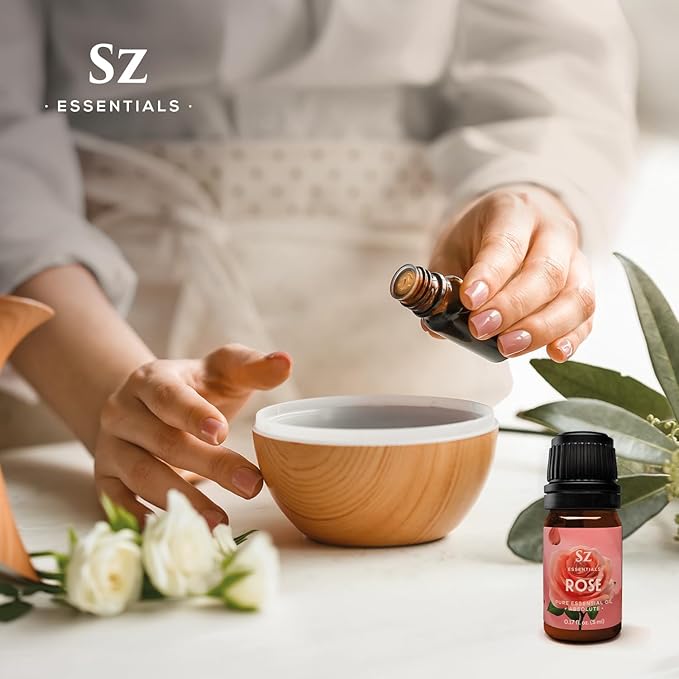 Rose Absolute Essential Oil, 100% Pure and Undiluted - Extracted from Bulgarian Rose (Rosa Damascena) - Rich & Sweet Scent, with Floral Overtones - Therapeutic Grade & Vegan - 0.17oz