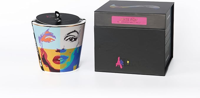 Scented Candle | Eco-Friendly Soy Blend Wax | Luxury Candles | Perfect for Gifting | Perfect for Home Décor | 14oz | 10cm Tall | Approx Burn Time - 80 Hours (Arte Pop, 10cm)