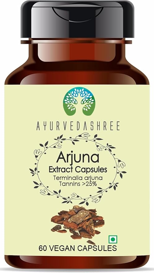 Arjuna Extract 500mg - 60 Vegetarian Capsules| |Terminalia Arjuna Tannis |All Natural | 100% Vegan | Gluten-Free