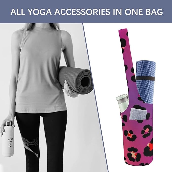 Aiyoolee Spacious Yoga Mat Storage Bag Single Shoulder Portable Carrier with Pocket for Gym Yoga Fitness