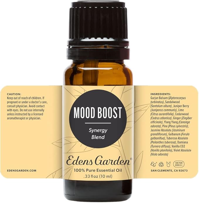 Edens Garden Mood Boost Essential Oil Blend- 100% Pure Premium Grade, Undiluted, Natural, Therapeutic, Aromatherapy, The Best for Diffusing, Candle, Laundry, Humidifiers 10 ml (.33 fl oz)