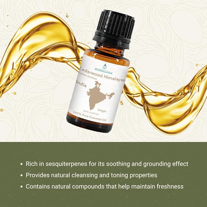Cedarwood Himalayan Essential Oil - 100% Pure Steam Distilled Natural Cedarwood Himalayan Oil (Aceite de Cedro) from Natural Biotech NBT India for Aromatherapy & DIY Projects - 2lbs