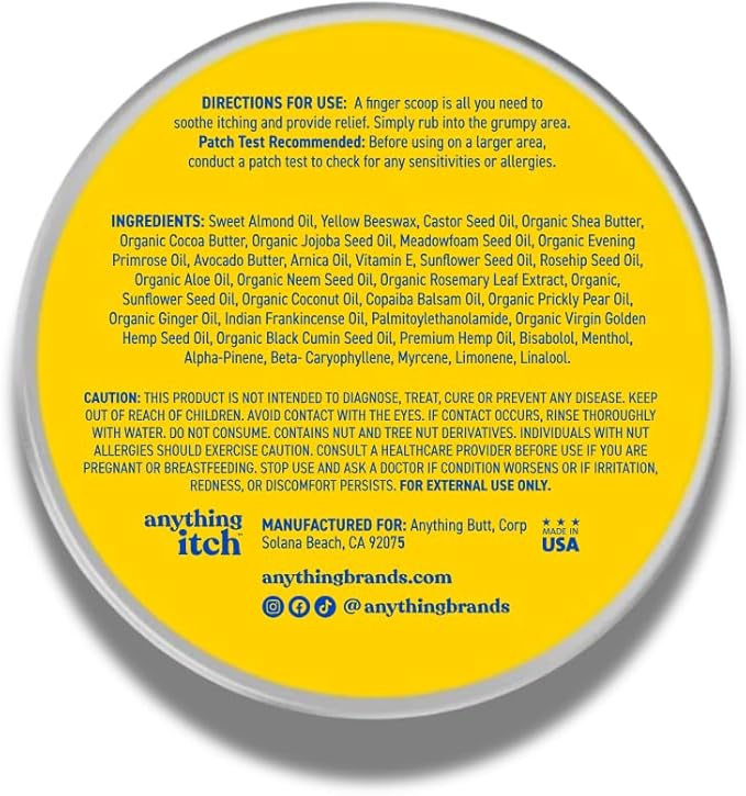 All-Natural Itch Relief Cream, Herbal Balm, Soothes Itching & Discomfort - Moisturizes for Itching, Rashes, Dryness, and Chafing