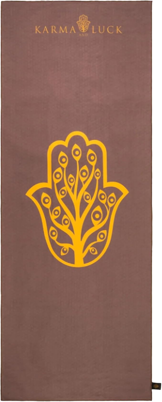 KARMA AND LUCK Grounded Grace Yoga Towel, Rooted Energy for Strength & Balance, Non-Slip Hot Yoga Mat Towel with Silicone Base, Highly Absorbent Terry Suede, 26” x 72”