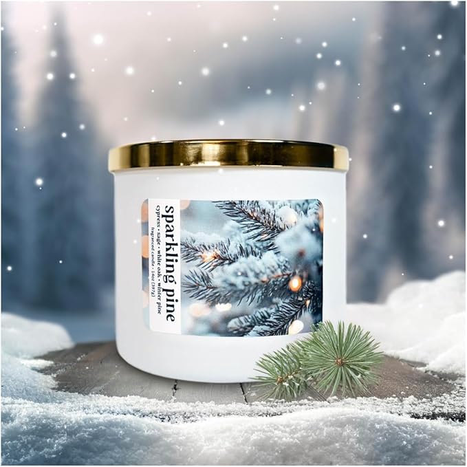 Colonial Candle Sparkling Pine Scented Candle, Holiday Scented Candle - Made in The USA