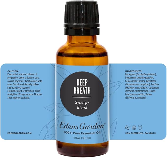 Edens Garden Deep Breath Essential Oil Blend- 100% Pure Premium Grade, Undiluted, Natural, Therapeutic, Aromatherapy, The Best for Skin, Humidifiers, Candle 30 ml (1 fl oz)