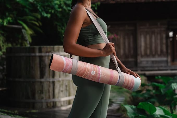 YOGA DESIGN LAB | The Combo Yoga Mat | 2-in-1 Mat+Towel | Eco Luxury | Ideal for Hot Yoga, Power, Bikram, Ashtanga, Sweat | Studio Quality | Includes Carrying Strap!