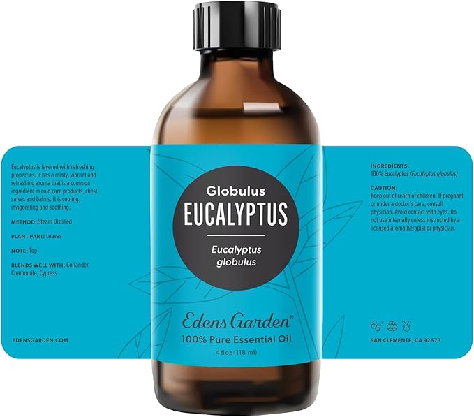 Edens Garden Eucalyptus-Globulus Essential Oil- 100% Pure Premium Grade, Undiluted, Natural, Therapeutic, Aromatherapy, The Best for Diffuser, Candle, Hair, Humidifiers 118 ml (4 fl oz)