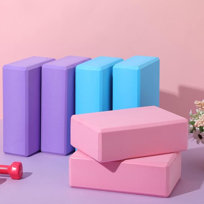 Meooeck 30 Pcs Yoga Blocks Bulk Eva Foam Block Pack, 9 x 6 x 3 Inch Exercise Brick Foam High Density Soft Non Slip Yoga Accessories for Exercise Pilates General Fitness and Workouts, Multicolor