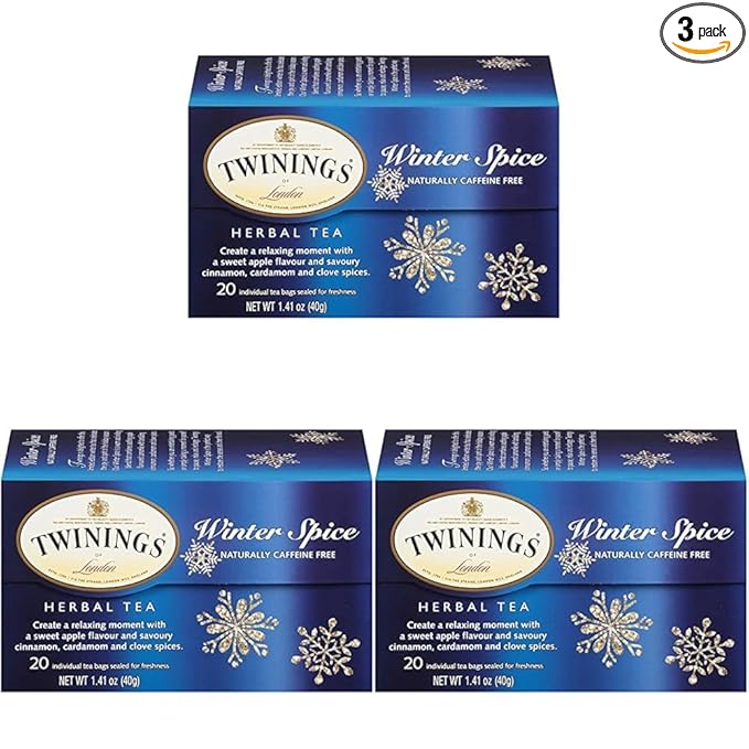 Twinings of London Winter Spice Herbal Tea Bags, 20 Count (Pack of 3)