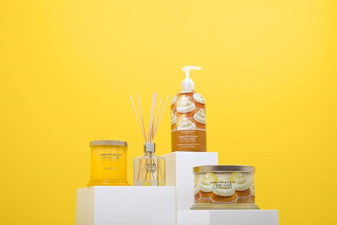 HomeWorx by SLATKIN + CO. Candle- Limoncello Cupcake, 8 oz. Premium Scented Candle - 25-35 Hours Burn Time